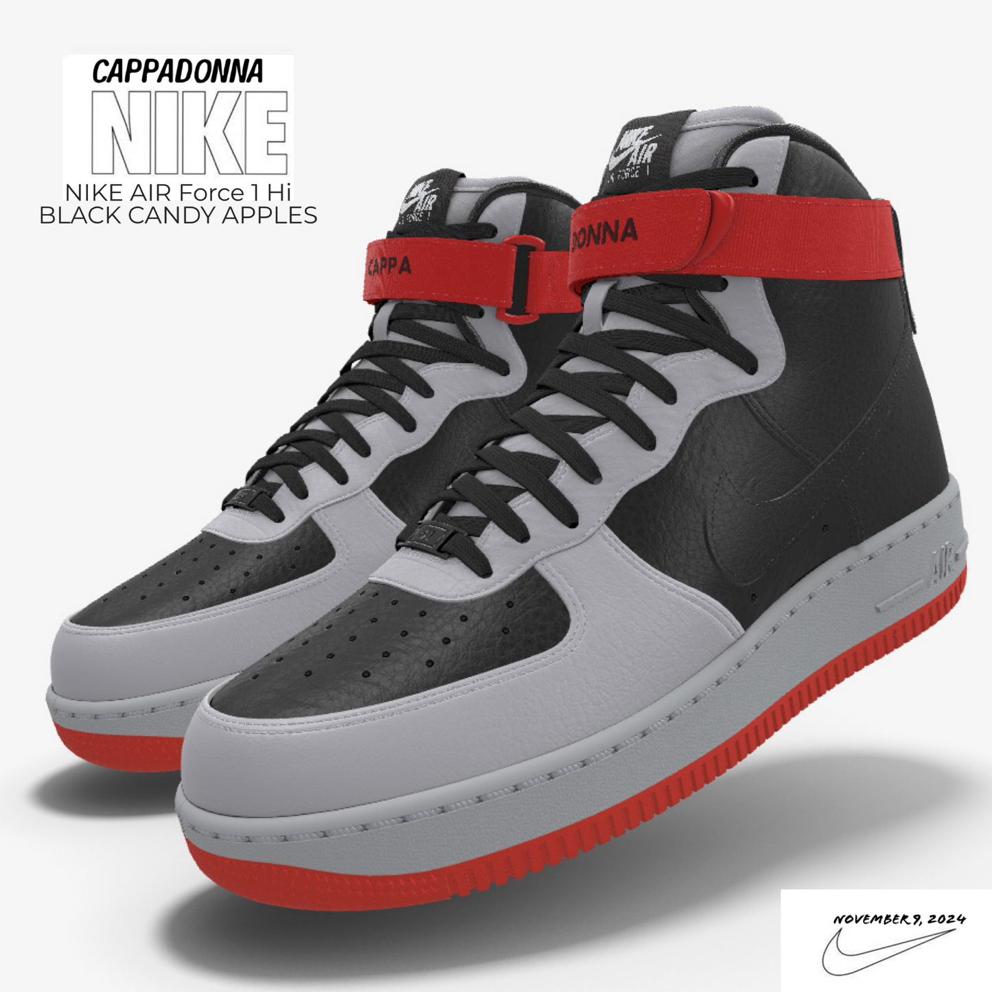 CAPPADONNA Nike Air Force 1 Hi “BLK CANDY APPLES”